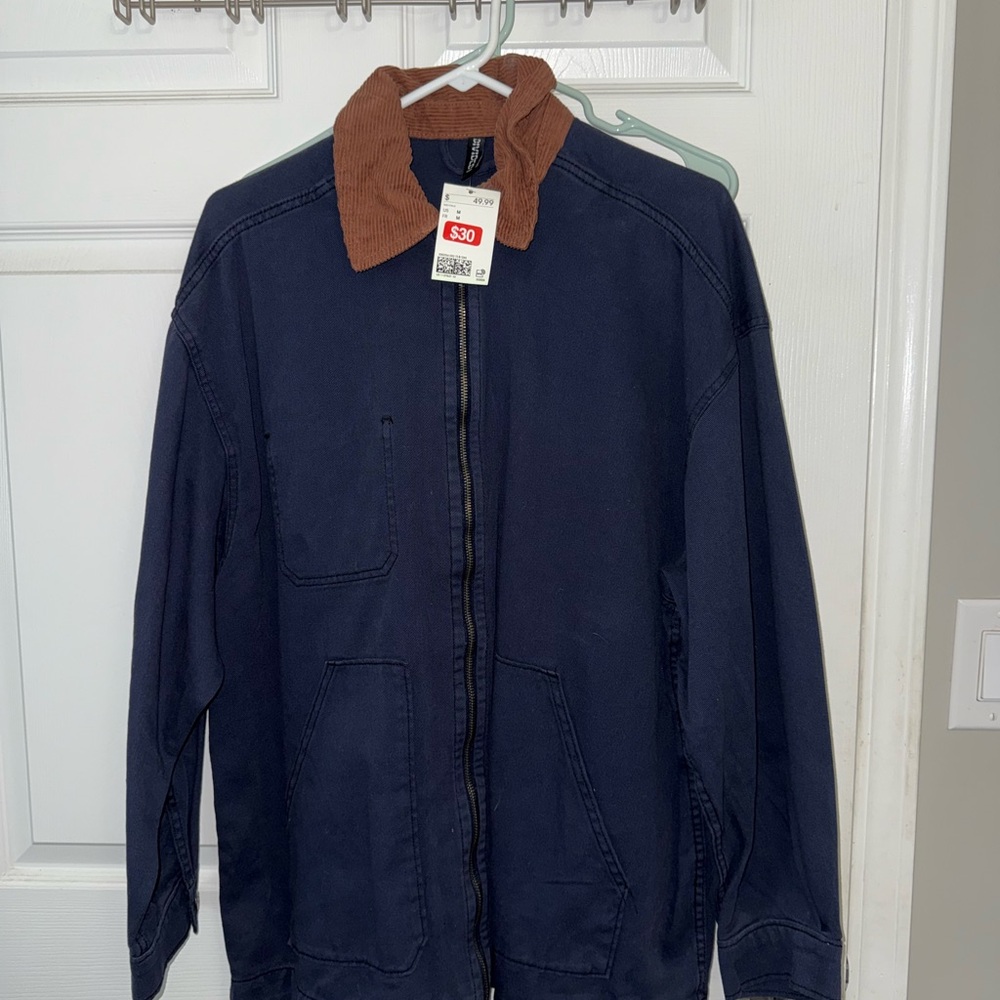 Navy Jacket with Brown Collar (NWT)